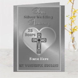 Religious 25 th Wedding Anniversary Card Ehemann Karte