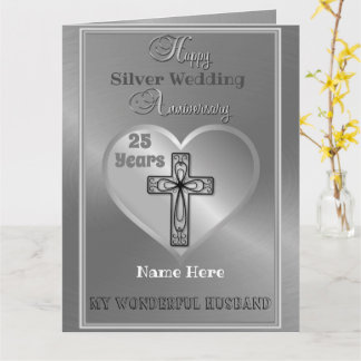 Religious 25 th Wedding Anniversary Card Ehemann Karte