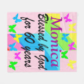 RELIGIOUS 60. GEBURTSTAG PERSONALISIERTER BLANKET FLEECEDECKE (Vorderseite (Horizontal))