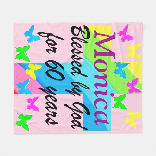 RELIGIOUS 60. GEBURTSTAG PERSONALISIERTER BLANKET FLEECEDECKE (Vorderseite (Horizontal))