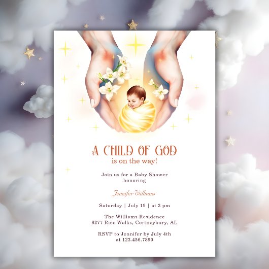 Religious a Child of God Christlich Baby Shower Einladung