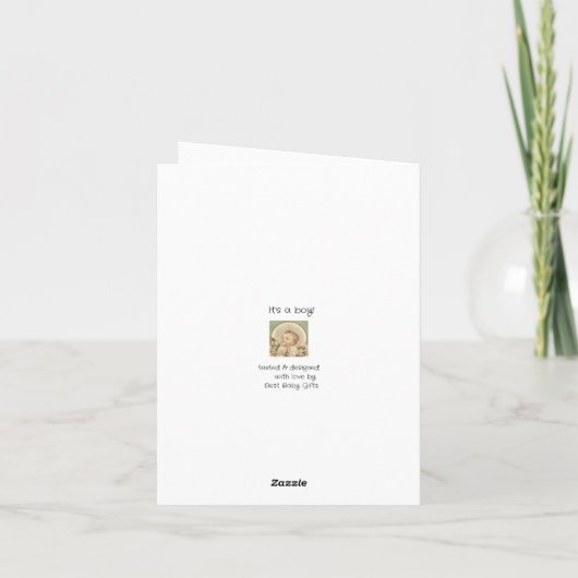 Religious Baby Boy Congratulations, Custom Text Karte (Rückseite)