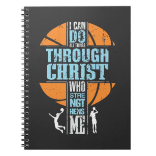 Religious Basketball Player Philippians 4:13 Chris Notizblock