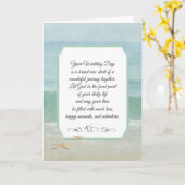 Religious Beach Wedding White Card Karte (Gelbe Blume)