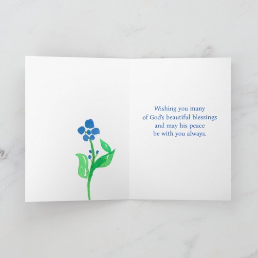 Religious Birthday Scripture Zephaniah 3:17 Blume Karte (Innenseite)