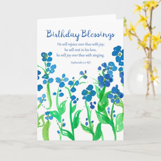 Religious Birthday Scripture Zephaniah 3:17 Blume Karte (Gelbe Blume)