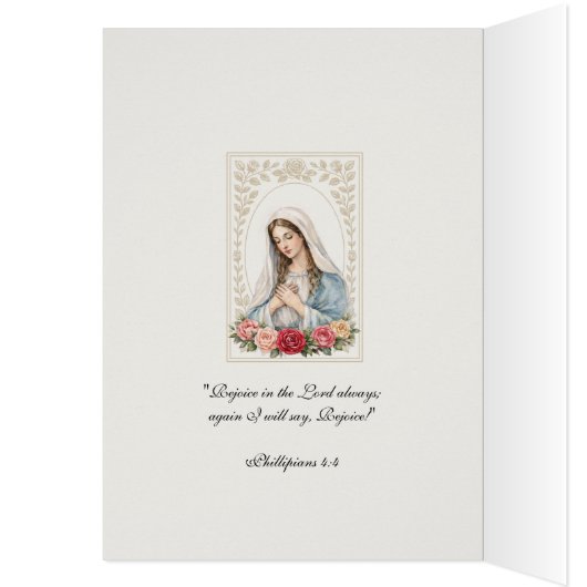 Religious Blessed Mary Floral Roses Scripture (Innen (Links))