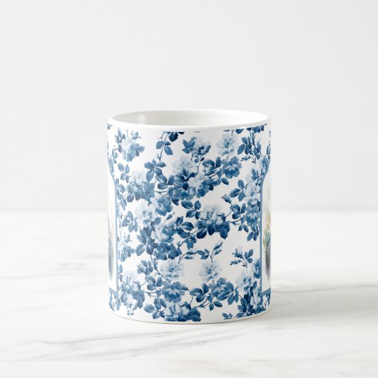 Religious Blue Floral gesegnete Mutter Mary Kaffeetasse (Mittel)