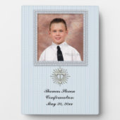 Religious Blue Striped Plaque Fotoplatte (Vorderseite)