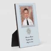 Religious Blue Striped Plaque Fotoplatte (Seite)