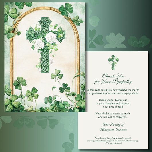 Religious Catholic Irish Celtic Cross Condolence Dankeskarte