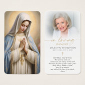 Religious Catholic Prayer Virgin Mary Cross Card (Vorne & Hinten)