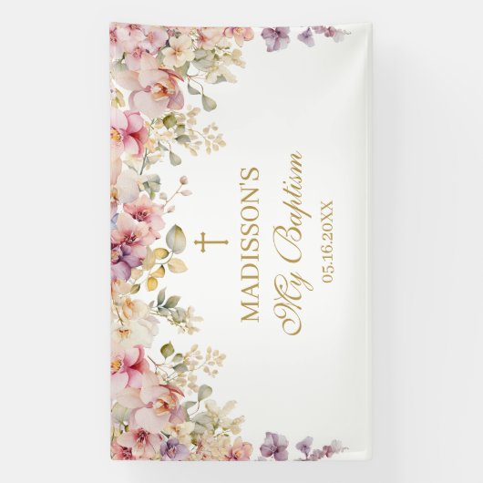 Religious Celebration Floral Orchids backdrop Banner (Vertikal)