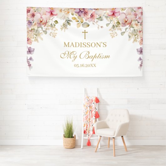 Religious Celebration Floral Orchids backdrop Banner (Insitu)