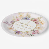 Religious Celebration Floral Orchids Paper Plates  Pappteller (Schrägansicht)