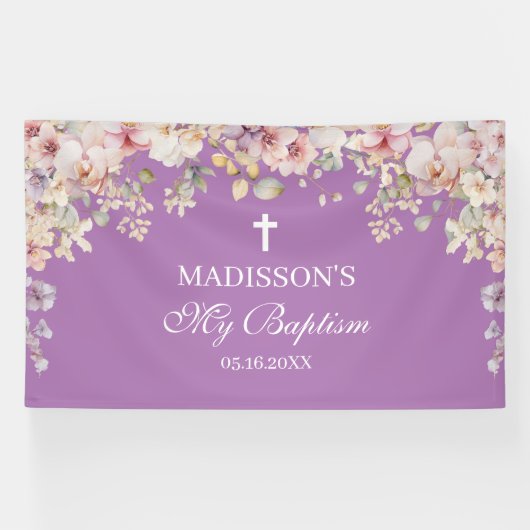 Religious Celebration Floral Orchids purp backdrop Banner (Horizontal)