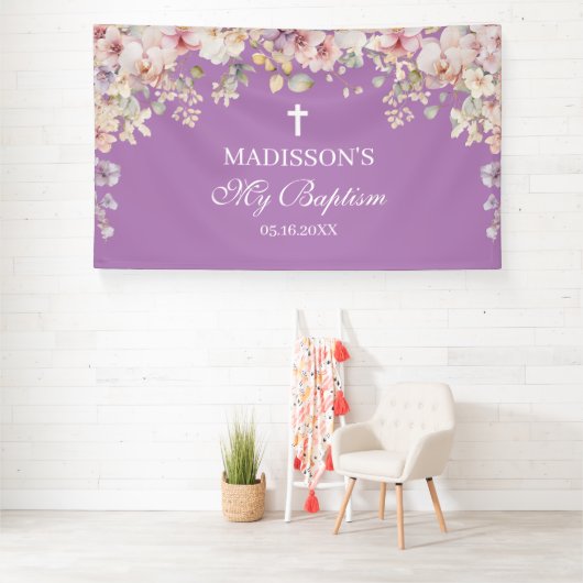 Religious Celebration Floral Orchids purp backdrop Banner (Insitu)