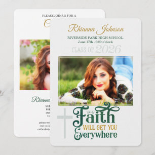 Religious Christian Class of 2023 Photo Graduation Einladung