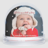 Religious Christmas Baby Photo Bible Verse Schneekugeln (Vorderseite)