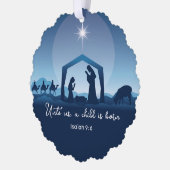 Religious Christmas Bible Verse Nativity Scene Ornament Karte (Links)