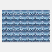 Religious Christmas Nativity Scene Blue Geschenkpapier Set (Vorderseite 2)