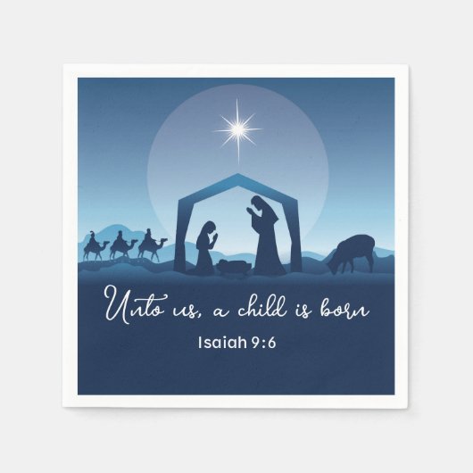 Religious Christmas Nativity Scene Church Party Serviette (Vorderseite)