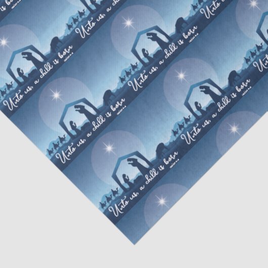 Religious Christmas Nativity Scene Pattern Seidenpapier (Detail)