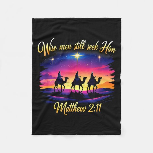 Religious Christmas Wise Men Still Seek Him 3 King Fleecedecke (Vorderseite)