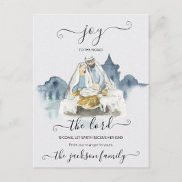 Religious Christmas with baby Jesus, Mary & Joseph Postkarte