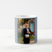 Religious Cross Blue Boy First Communion Foto Kaffeetasse (Mittel)