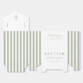 Religious Cross Dusty Blue Script Boy Baptism  Geschenkschachtel (Ungefaltet)