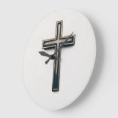 Religious Cross Große Wanduhr (Winkel)