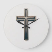Religious Cross Große Wanduhr (Vorderseite)