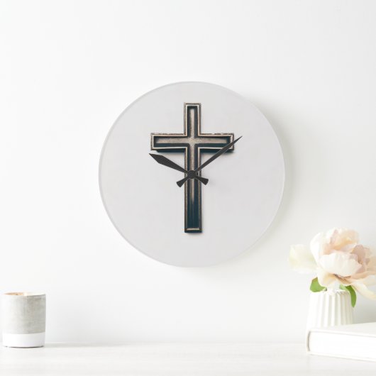 Religious Cross Große Wanduhr (Zuhause)