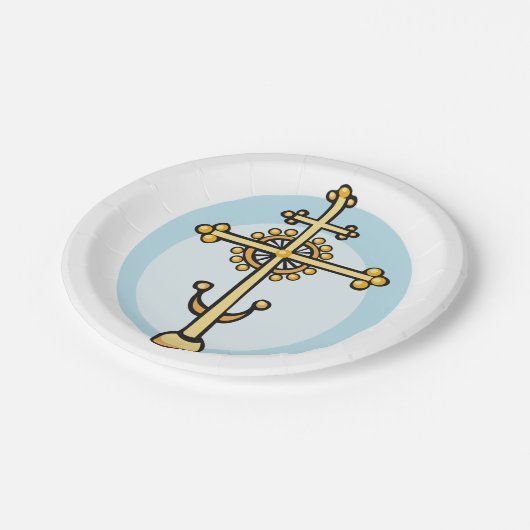 Religious Cross Pappteller (Schrägansicht)