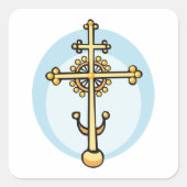 Religious Cross Quadratischer Aufkleber (Vorderseite)