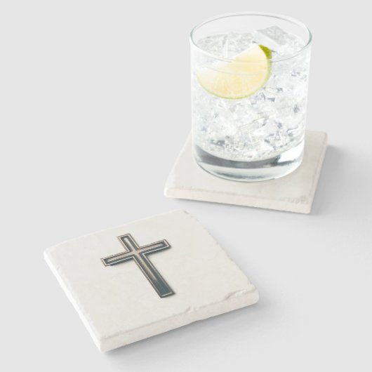 Religious Cross Steinuntersetzer (Seitenansicht)