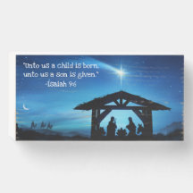 Religious Custom Christmas Wood Box Sign