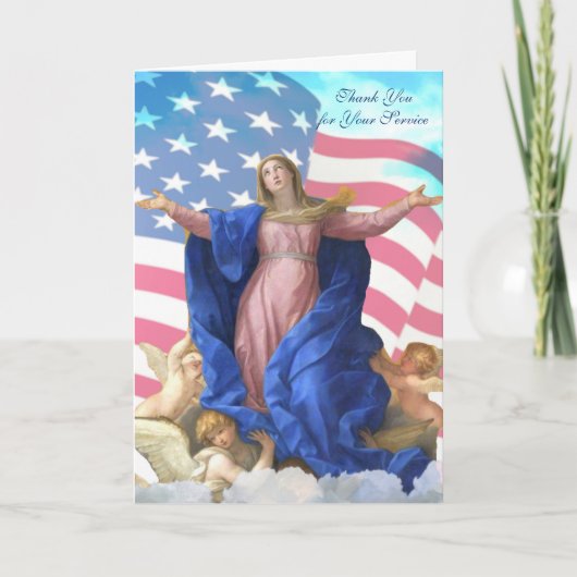 Religious danke für Ihren Dienst katholisch Karte (Vorderseite)