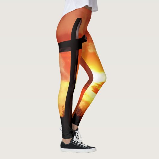 Religious Easter Cross at Sunset Leggings (Rechts)