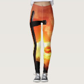 Religious Easter Cross at Sunset Leggings (Vorderseite)