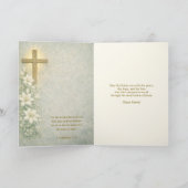 Religious Easter Scripture Lilies Cross Feiertagskarte (Innenseite)
