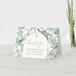 Religious Eucalyptus greenery Thank you card Dankeskarte