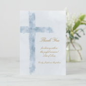 religious event blue cross thank you Card Karte (Stehend Vorderseite)