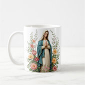 Religious Floral Geschenk für katholische Jungfrau Kaffeetasse (Links)