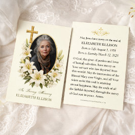 Religious Funeral Memorial Photo Prayer 