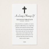 Religious Funeral Sympathy Memorial Prayer Cards (Rückseite)