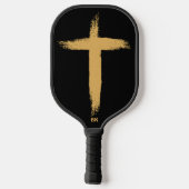 Religious Gold Cross Pickleball Schläger (Rückseite)
