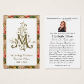 Religious Gold Marian Cross Funeral Roses (Vorne & Hinten)