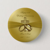 Religious Golden 50. Wedding Anniversary Button (Vorderseite)
